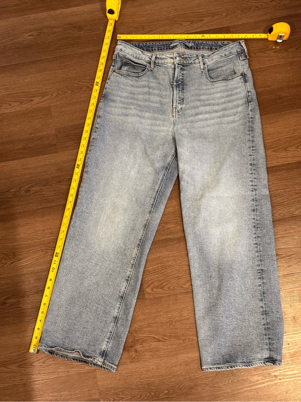 Old Navy Sky-Hi Wide Leg Jeans Light Wash Extra High-Rise Secret Smooth Size 16
